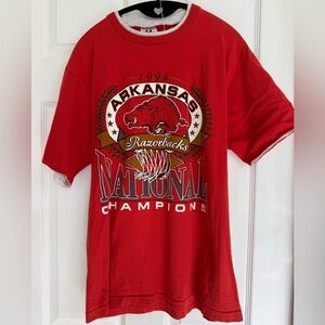 Arkansas Razorbacks Red National Champions Short Sleeve Tee